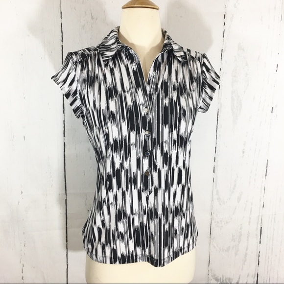 alfani black and white top